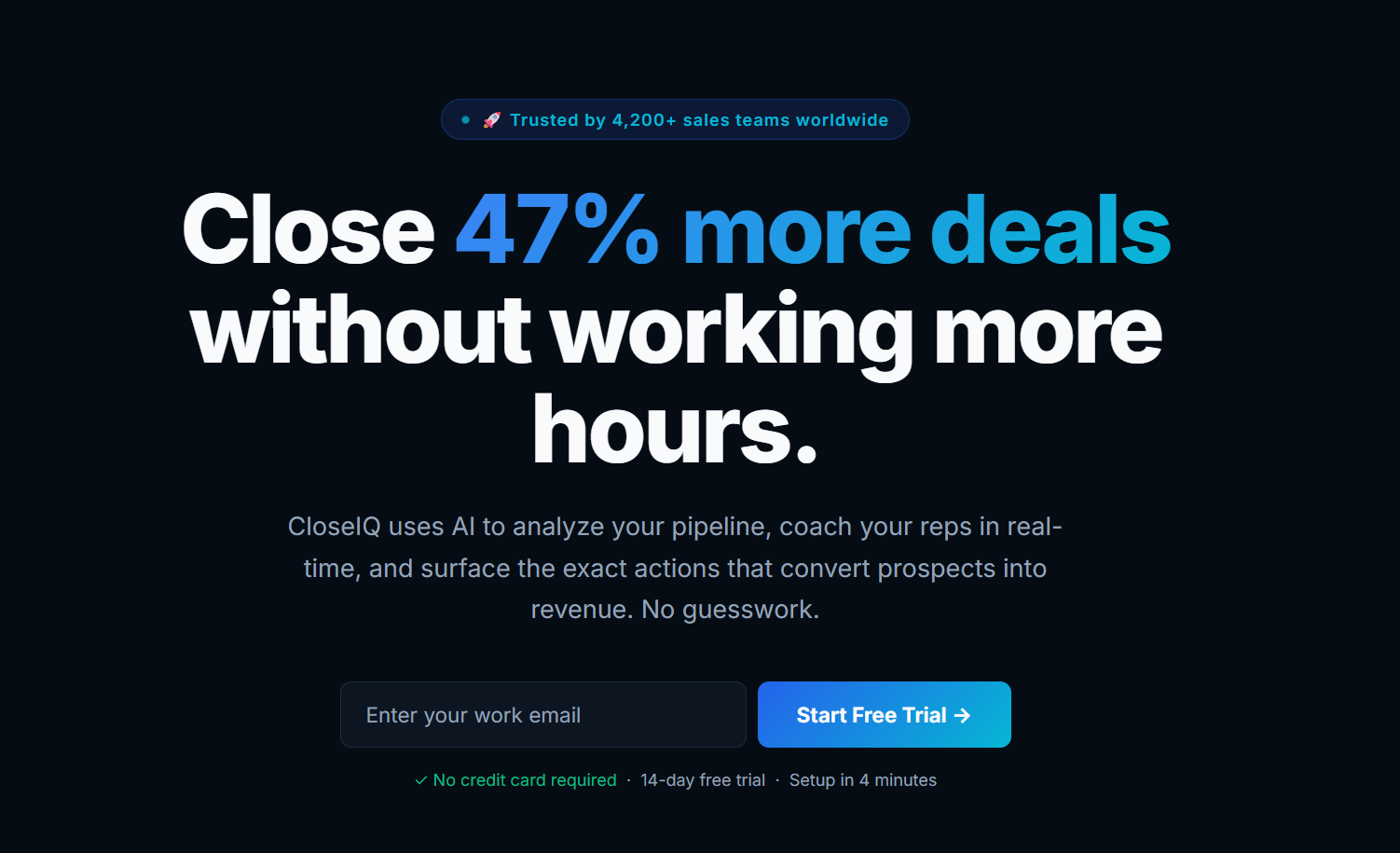 CloseIQ SaaS trial funnel