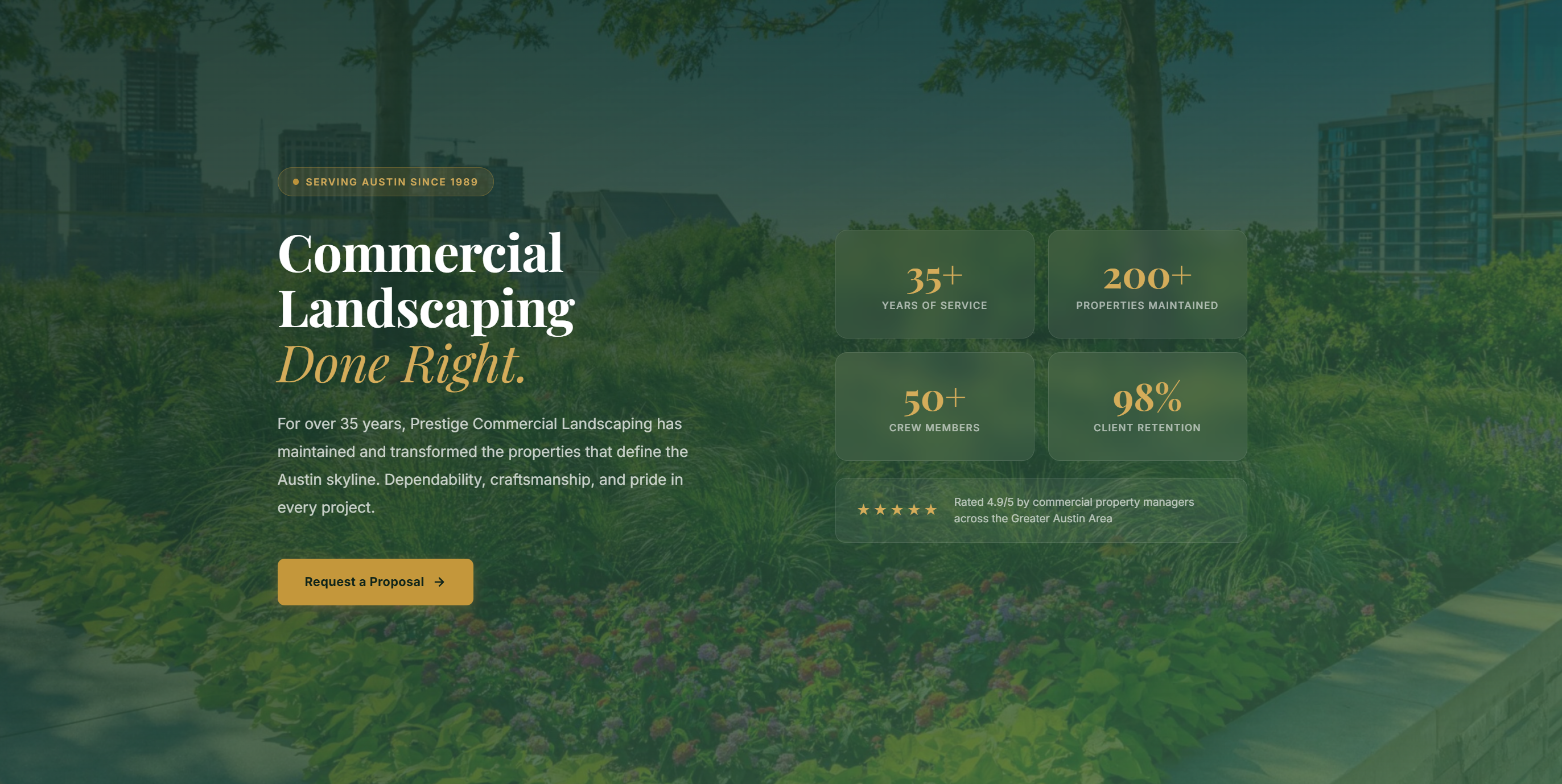 Prestige Commercial Landscaping website